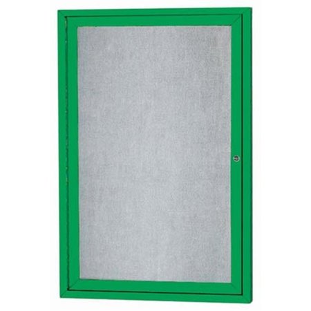 AARCO Aarco Products ODCC3624RG 1-Door Outdoor Enclosed Bulletin Board - Green ODCC3624RG